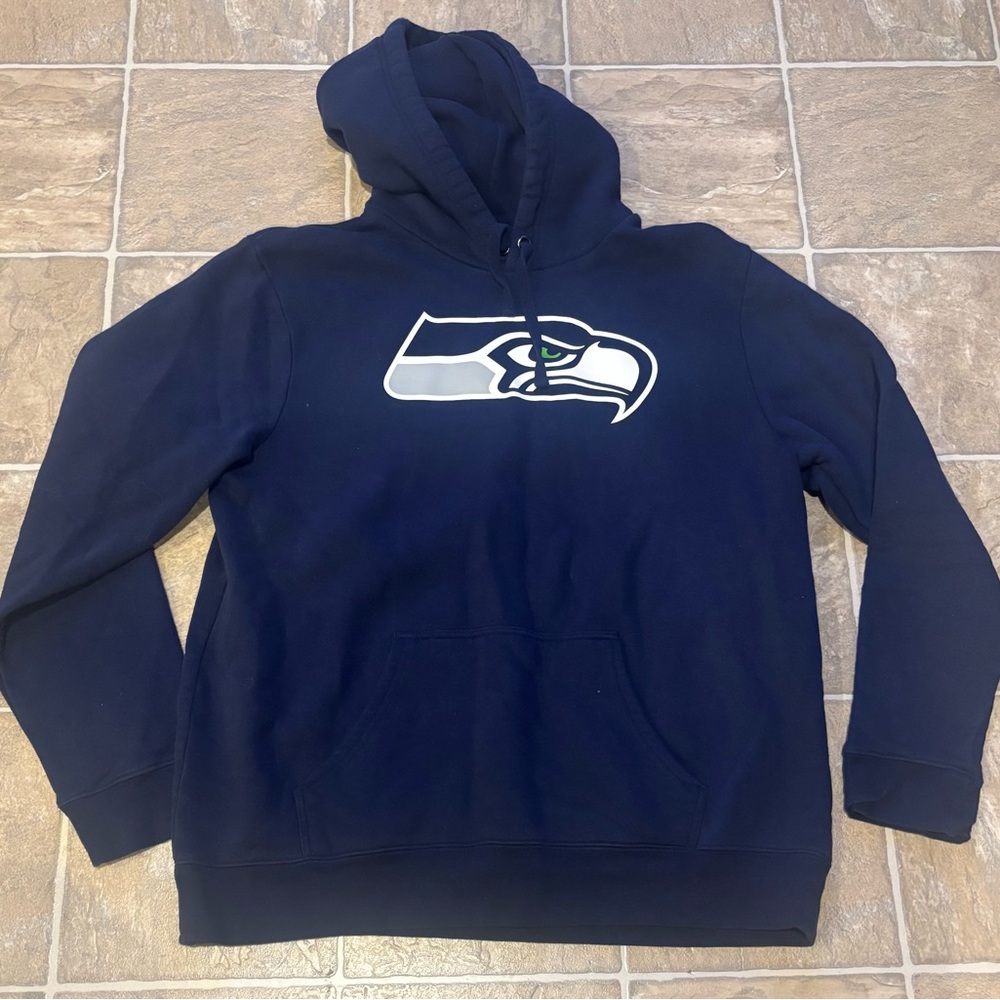 Fanatics Navy Blue Seahawks Hoodie Men’s Size XL